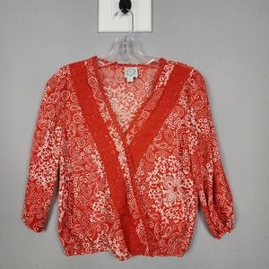 Blue Rain Crossover Shirt Boho Sz. XS